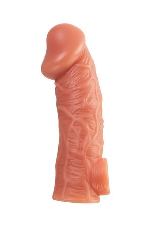 Телесная насадка на фаллос с отверстием для мошонки Cock Sleeve 001 Size L - 17,6 см.